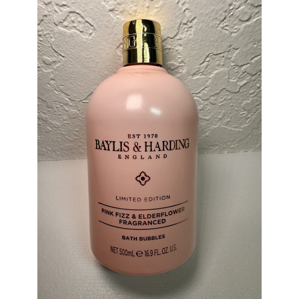 Baylis & Harding England Bath Bubbles Pink Fizz &‎ Elderflower 16.9 fl. oz. New